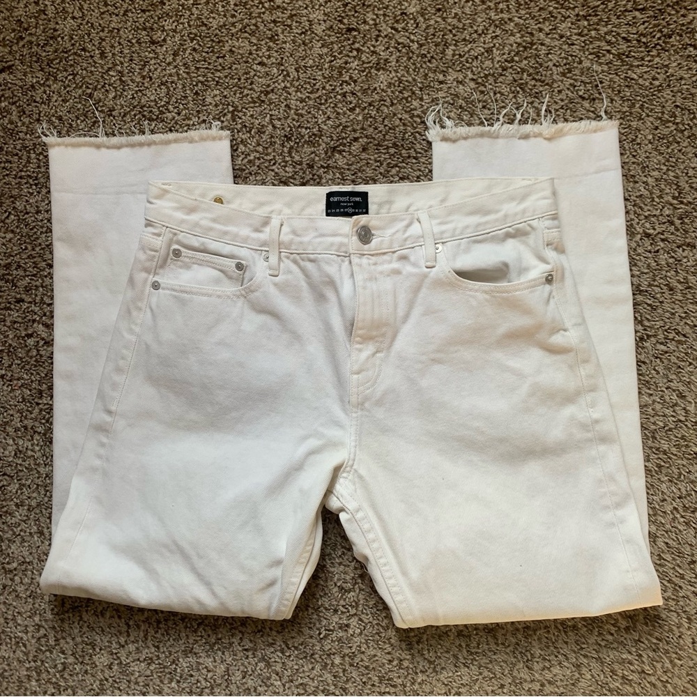 Earnest Sewn Victoria Crop Straight Leg Jeans